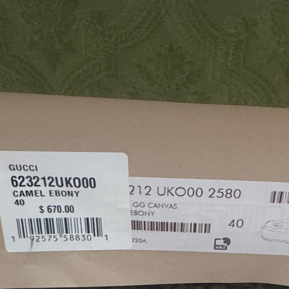Gucci Beige and Brown GG Canvas Slides women sz 10. - Picture 2 of 5